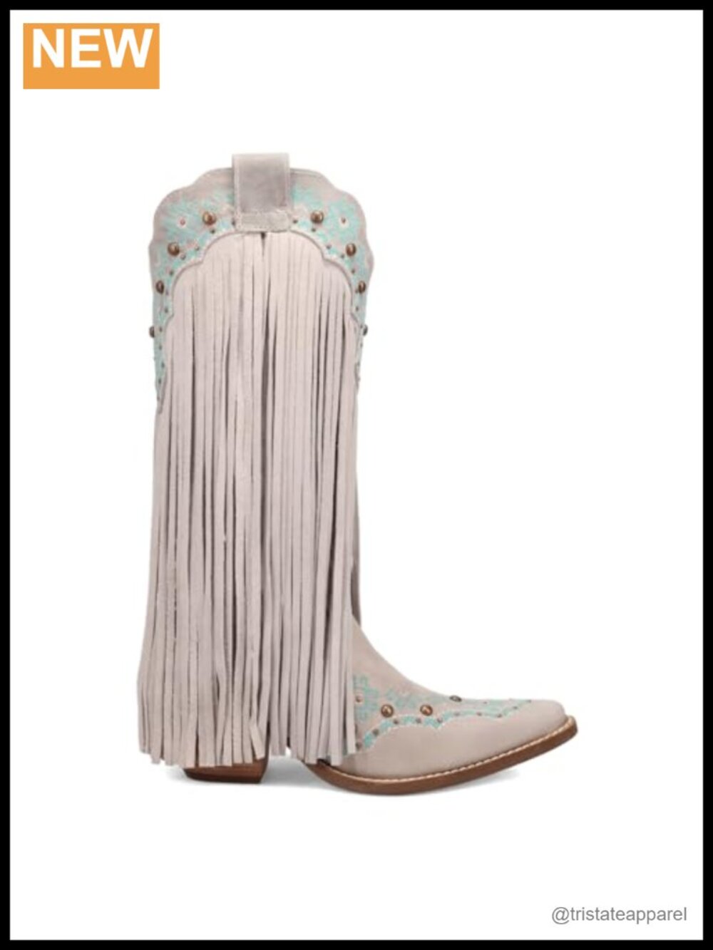 Dingo Women's Suede Fringe Snip Toe Mid Calf Western Pull-On Boots Heel
